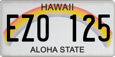 HI license plate EZO125
