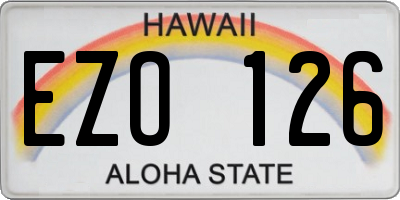 HI license plate EZO126