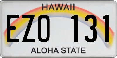 HI license plate EZO131