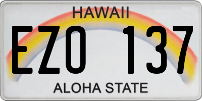 HI license plate EZO137