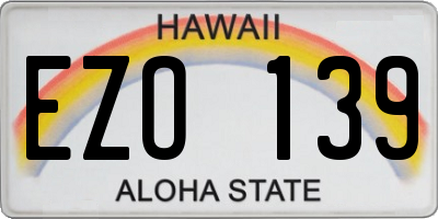 HI license plate EZO139