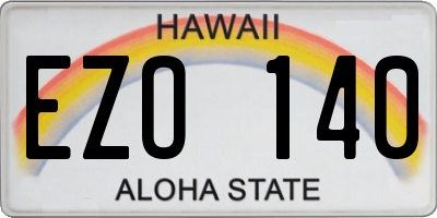 HI license plate EZO140