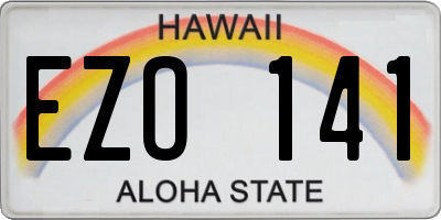 HI license plate EZO141