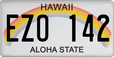 HI license plate EZO142