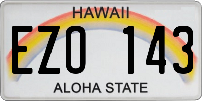HI license plate EZO143