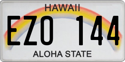 HI license plate EZO144