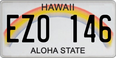 HI license plate EZO146