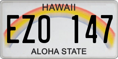 HI license plate EZO147