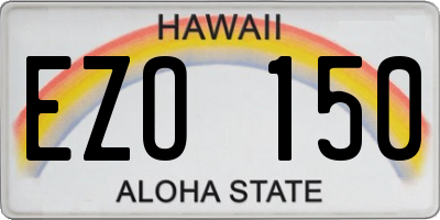 HI license plate EZO150