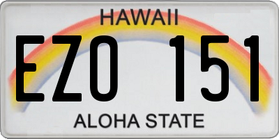 HI license plate EZO151