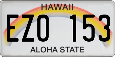 HI license plate EZO153