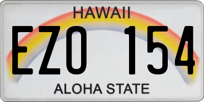 HI license plate EZO154