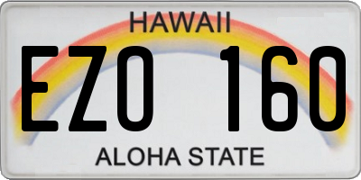 HI license plate EZO160