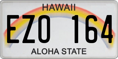 HI license plate EZO164