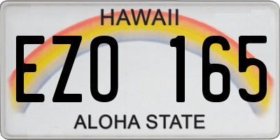 HI license plate EZO165