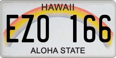 HI license plate EZO166
