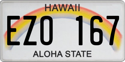 HI license plate EZO167