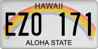 HI license plate EZO171