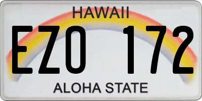 HI license plate EZO172