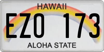 HI license plate EZO173