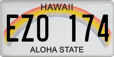 HI license plate EZO174