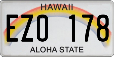 HI license plate EZO178