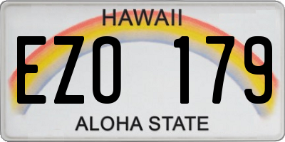 HI license plate EZO179