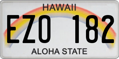 HI license plate EZO182