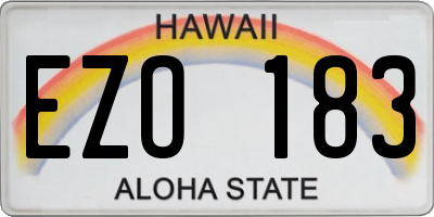 HI license plate EZO183