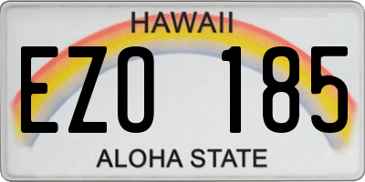 HI license plate EZO185