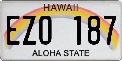 HI license plate EZO187