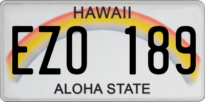 HI license plate EZO189