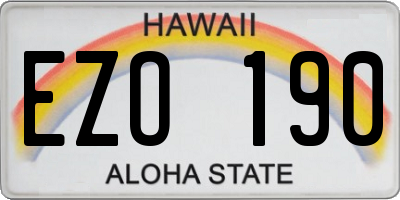 HI license plate EZO190
