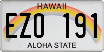 HI license plate EZO191