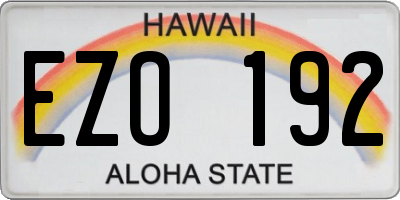 HI license plate EZO192
