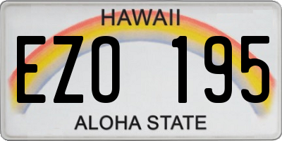 HI license plate EZO195