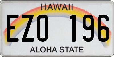 HI license plate EZO196
