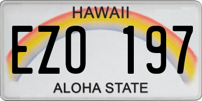 HI license plate EZO197