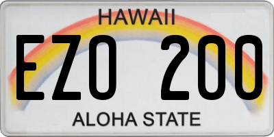 HI license plate EZO200
