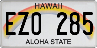 HI license plate EZO285
