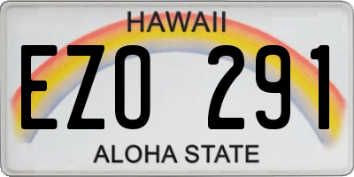 HI license plate EZO291
