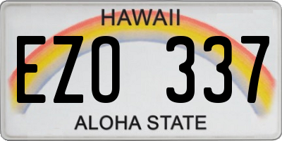 HI license plate EZO337