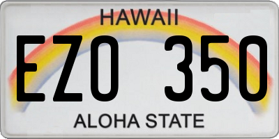 HI license plate EZO350