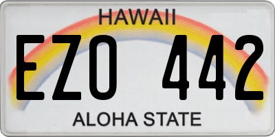 HI license plate EZO442