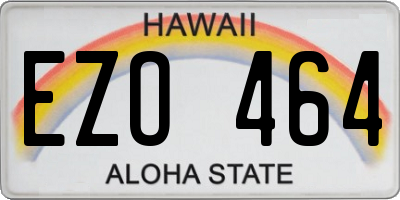 HI license plate EZO464