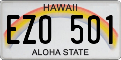 HI license plate EZO501