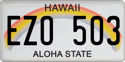 HI license plate EZO503