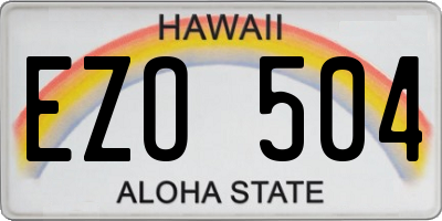 HI license plate EZO504