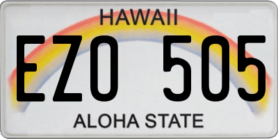 HI license plate EZO505