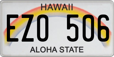 HI license plate EZO506